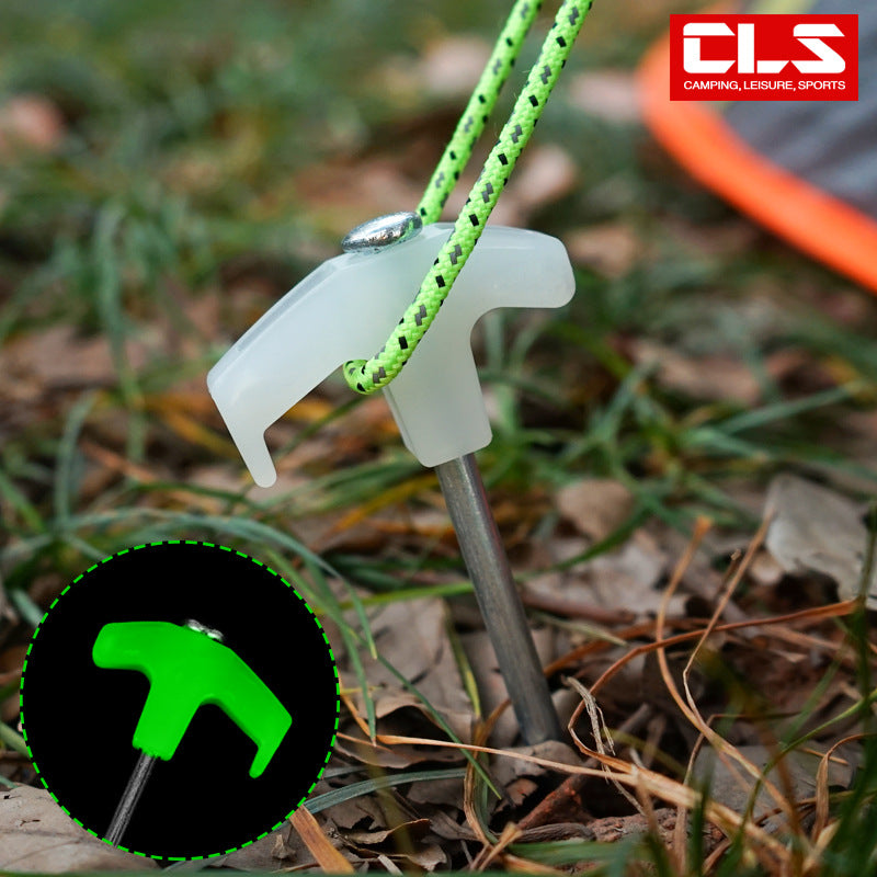 Load image into Gallery viewer, Luminous Ground Nails Outdoor Camping Tent Nails Fluorescent 25cm Wind Rope Nails Sky Curtain Steel Nail Accessories