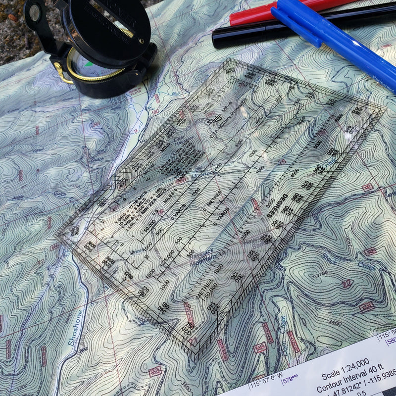 Load image into Gallery viewer, Map Protractor - For Map Reading and Navigation - MILS/Degrees/Meters/Yards
