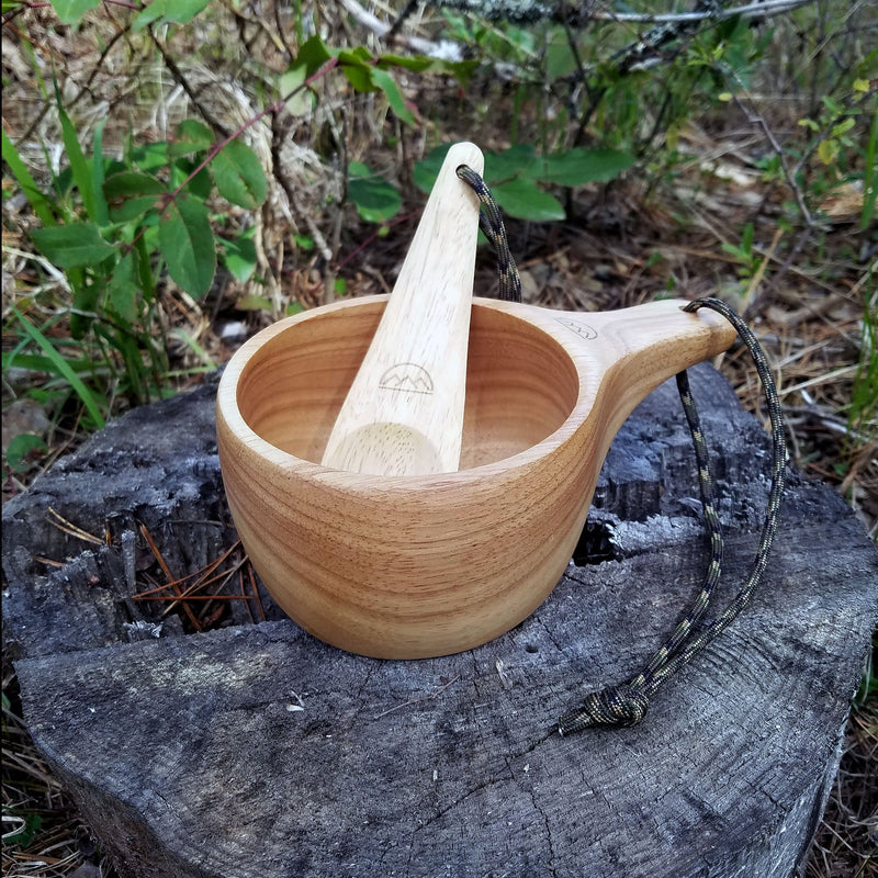 Load image into Gallery viewer, Kyrre™ Carved Nordic Kuksa - Solid Wood Camp Mug & Spoon Set