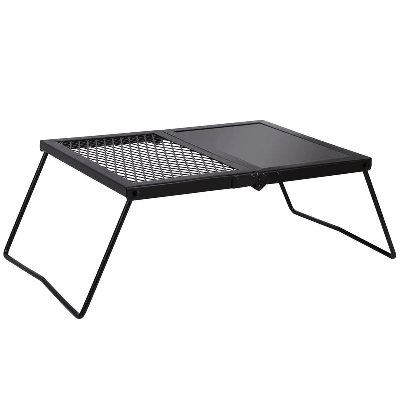Load image into Gallery viewer, Portable Heavy Duty Folding Steel Campfire Grill Grate for Outdoor Cooking, Black