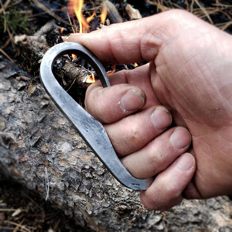 Load image into Gallery viewer, Traditional Flint & Steel Striker - Hand Forged High Carbon Steel - Primitive Firestarting Tool