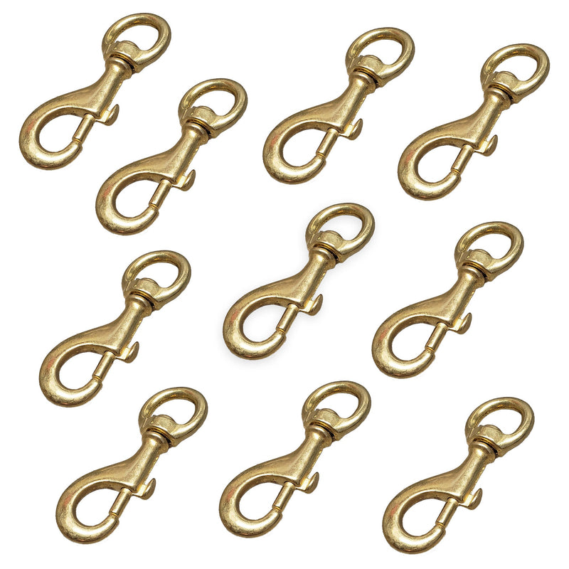 Load image into Gallery viewer, Solid Brass Swivel Snaps - Large Heavy-Duty SIze for Large Pet Leashes, Tie-Outs, Etc.