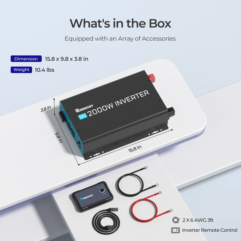 Load image into Gallery viewer, 2000W 12V Pure Sine Wave Inverter with Power Saving Mode (New Edition)