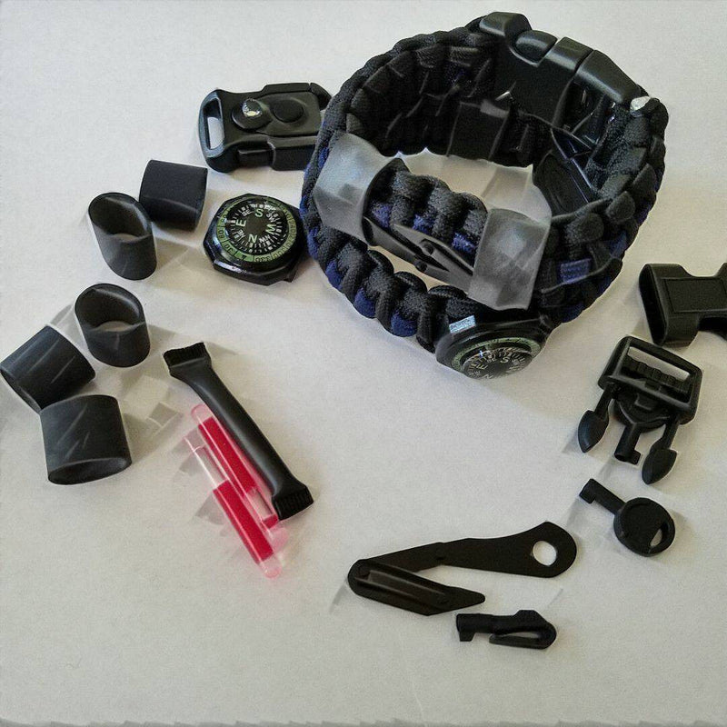 Load image into Gallery viewer, First Responder Strap - Police LEO backup duty gear w/ light, cuff key, seatbelt cutter, compass.