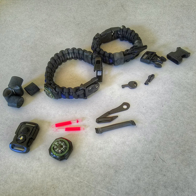 Load image into Gallery viewer, First Responder Strap - Police LEO backup duty gear w/ light, cuff key, seatbelt cutter, compass.