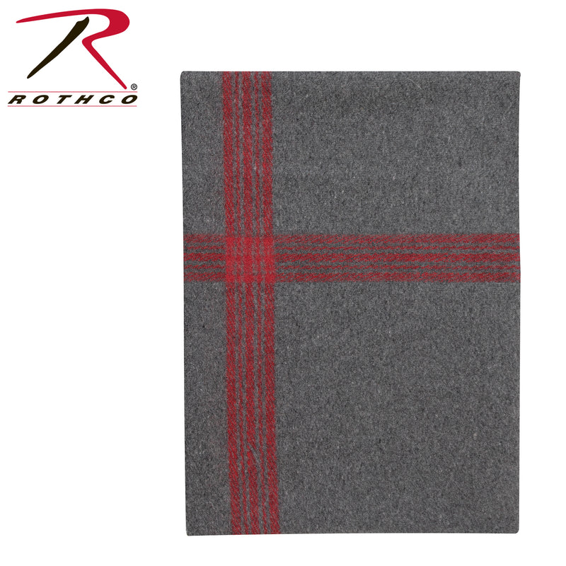 Load image into Gallery viewer, Rothco Striped Outdoor Wool Blanket Grey / Red Size One Size