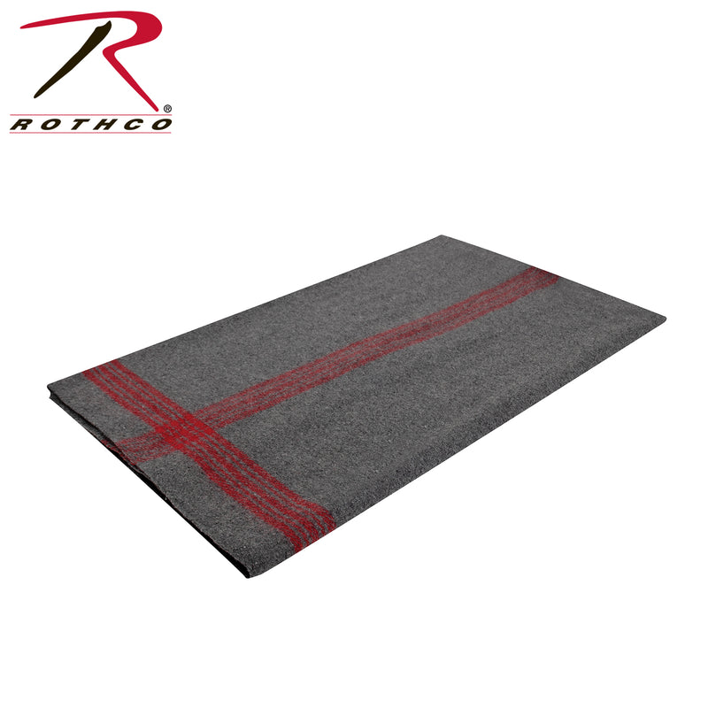 Load image into Gallery viewer, Rothco Striped Outdoor Wool Blanket Grey / Red Size One Size