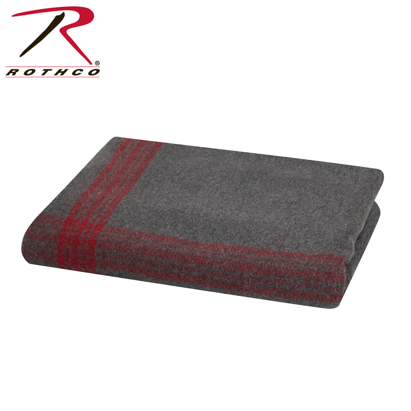 Load image into Gallery viewer, Rothco Striped Outdoor Wool Blanket Grey / Red Size One Size