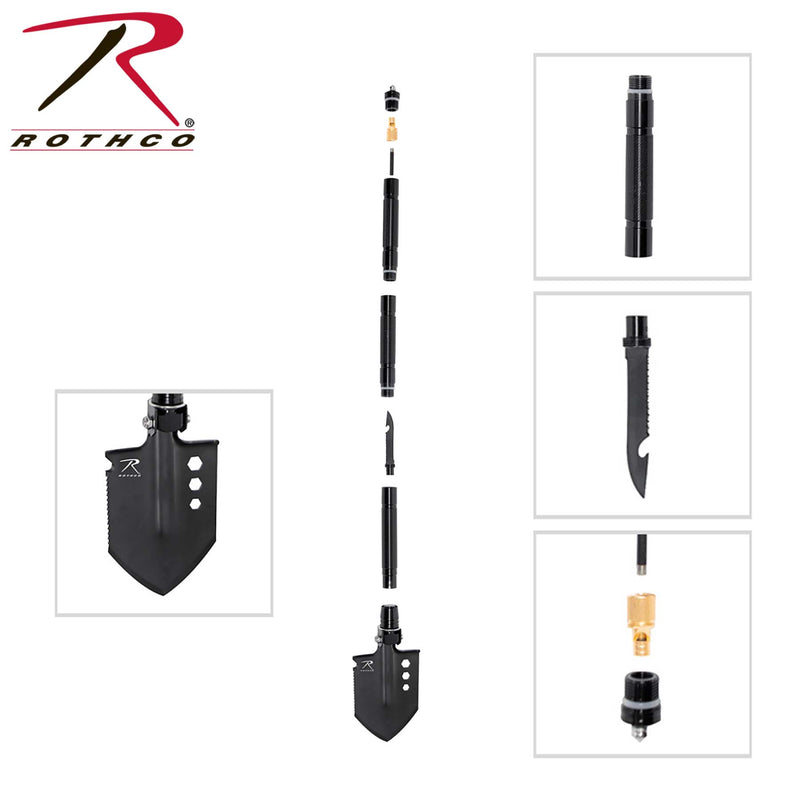 Load image into Gallery viewer, Rothco 8-in-1 Multi-Tool Survival Shovel / Portable Camping Entrenching Tool - Stainless Steel