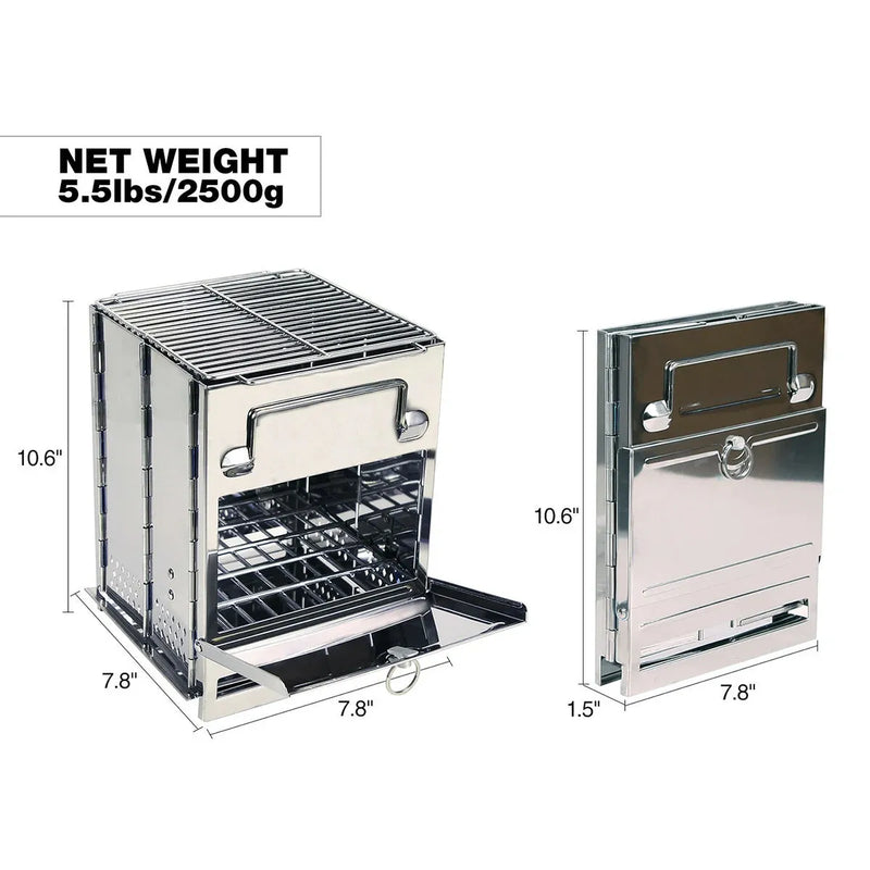 Load image into Gallery viewer, Wood Burning Camping Stove Folding with Pot Stand