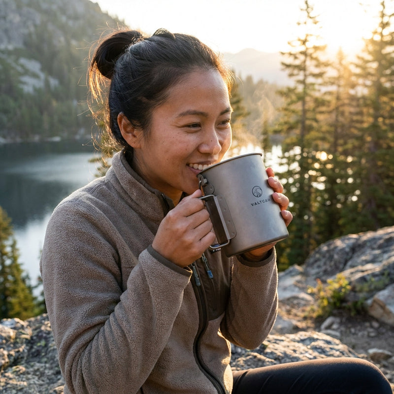 Load image into Gallery viewer, Valtcan 900ml Titanium Pot Boil, Cook & Drink From One Pot · 134g · Nests Your Nalgene