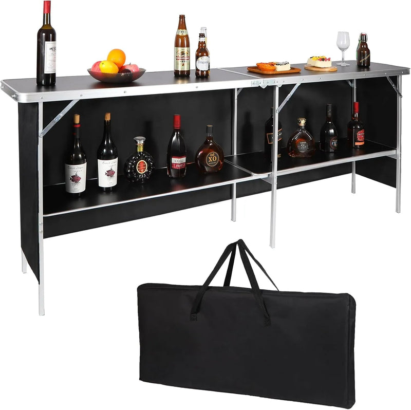 Load image into Gallery viewer, Portable Bar Table for Events with Double Layer