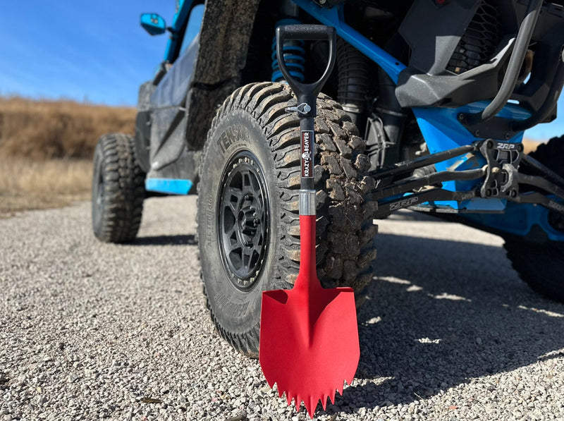 Load image into Gallery viewer, ATV / UTV Krazy Beaver Shorty Shovel (Textured Red Head / Black Handle)