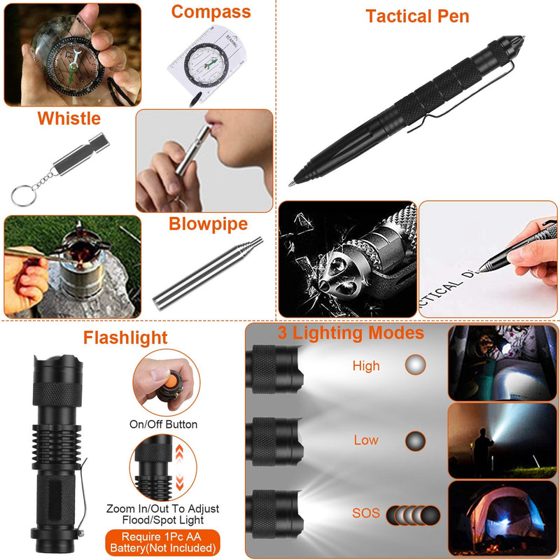 Load image into Gallery viewer, 125Pcs Survival Kits Professional Emergency Survival Gear Tactical First Aid Kit Supplies for Outdoor Adventure Camping Hiking Hunting