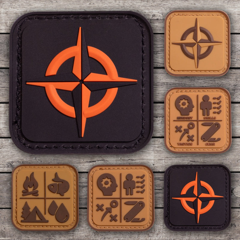 Load image into Gallery viewer, Survival Compass Morale Patch (Orange on Black)