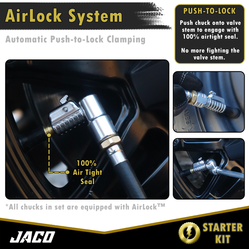 Load image into Gallery viewer, Lightning™ Tire Air Chuck Starter Kit - Patented | Open Flow, 1/4" F-NPT (Set of 7)