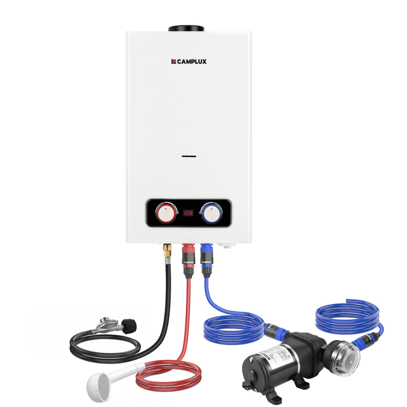 Load image into Gallery viewer, Camplux BD264P120 Propane Outdoor Water Heater Pump Kit