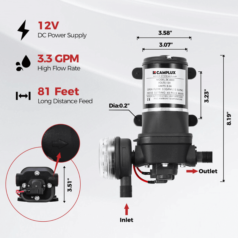 Load image into Gallery viewer, Camplux BD264P120 Propane Outdoor Water Heater Pump Kit