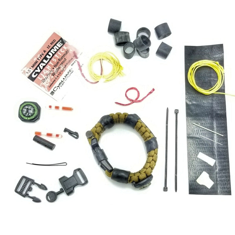 Load image into Gallery viewer, The Escape Evade Pathfinder: Military & Tactical Strap w/ SERE kit, Compass, Kevlar Saw, Cuff Key.