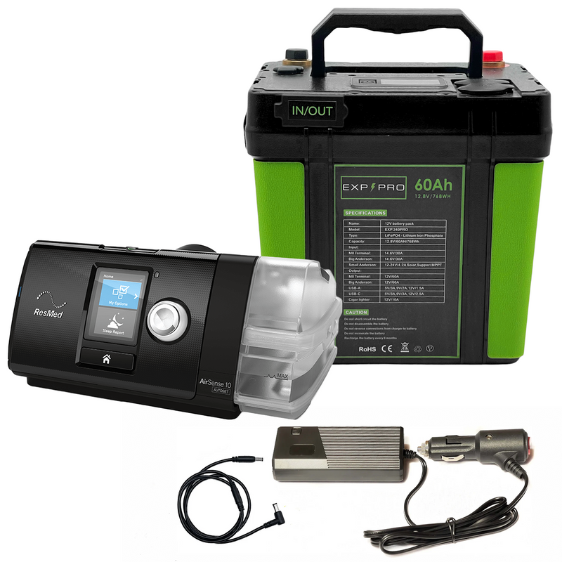 Load image into Gallery viewer, EXP240PRO CPAP Battery with DC Cord | Portable, Solar Rechargeable LiFePO4 Battery