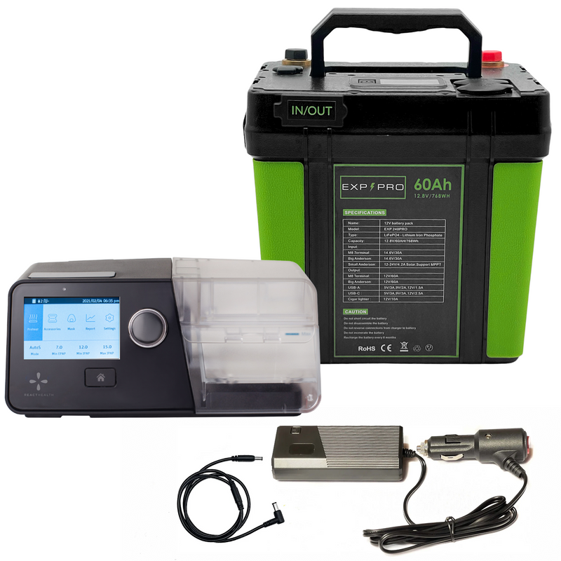 Load image into Gallery viewer, EXP240PRO CPAP Battery with DC Cord | Portable, Solar Rechargeable LiFePO4 Battery