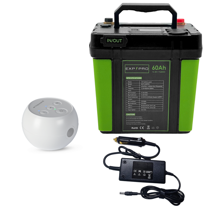 Load image into Gallery viewer, EXP240PRO CPAP Battery with DC Cord | Portable, Solar Rechargeable LiFePO4 Battery
