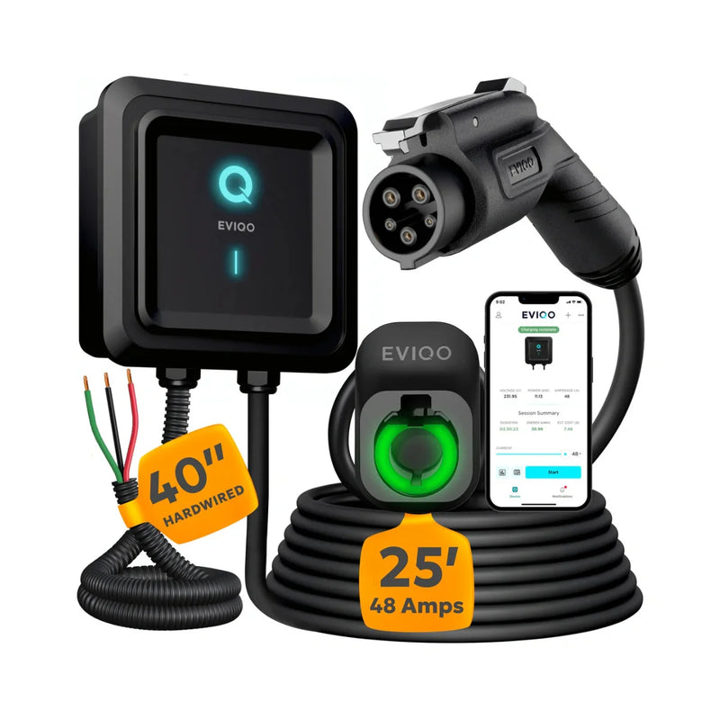 Load image into Gallery viewer, EVIQO Level 2 EV Charger, 48A (50A Max), 240V, Hardwired, J1772 for Non-Tesla EVs