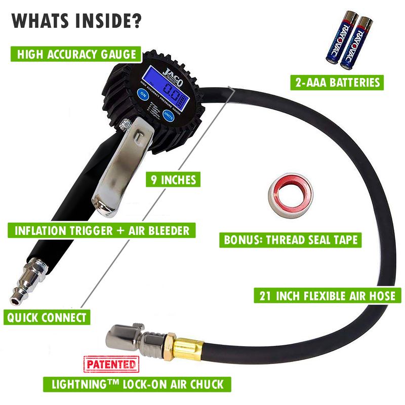 Load image into Gallery viewer, FlowPro® 2.0 Digital Tire Inflator with Pressure Gauge - 200 PSI