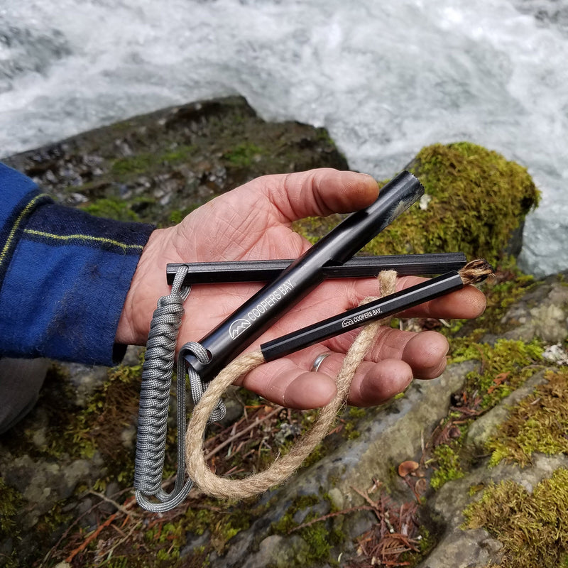 Load image into Gallery viewer, HexaLite™ Ferro Rod & Tinder FireWick Torch Combo Pack