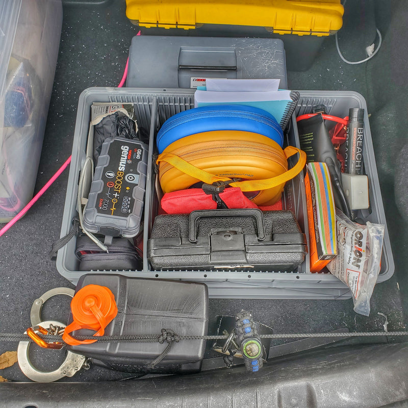 Load image into Gallery viewer, First Responder Strap - Police LEO backup duty gear w/ light, cuff key, seatbelt cutter, compass.
