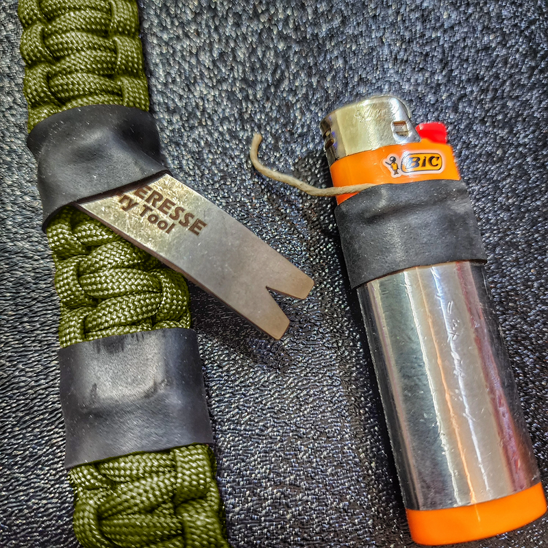 Load image into Gallery viewer, Urban Carry Strap - EDC Bracelet with Pry Bar, Firestarter, Kevlar Saw and Cuff Key or LED Flashlight.