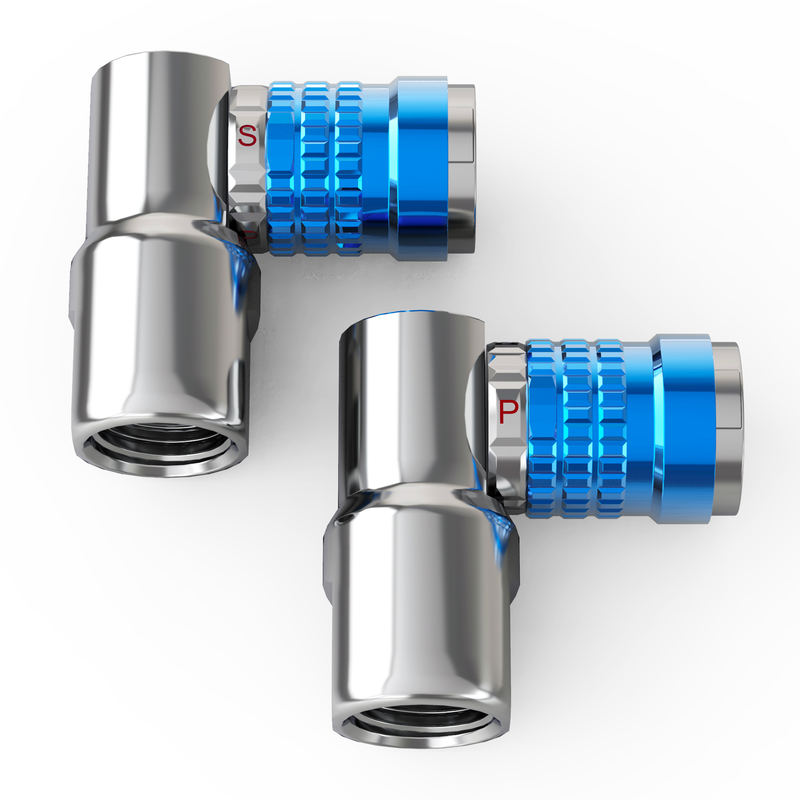 Load image into Gallery viewer, Lightning™ L3-Series Bike Tire Air Chuck - 1/4" F-NPT (Presta + Schrader Valves) | Open Flow (2 Pack)