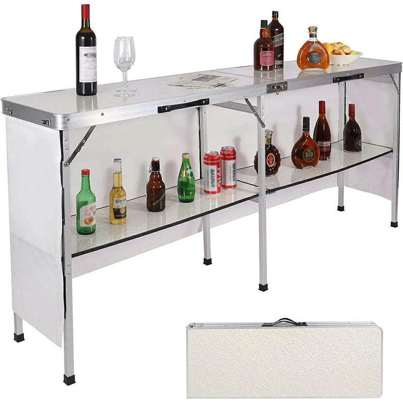 Load image into Gallery viewer, Portable Bar Table for Events with Double Layer