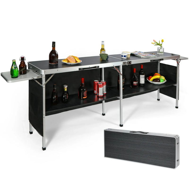 Load image into Gallery viewer, Portable Bar Table for Events with Double Layer
