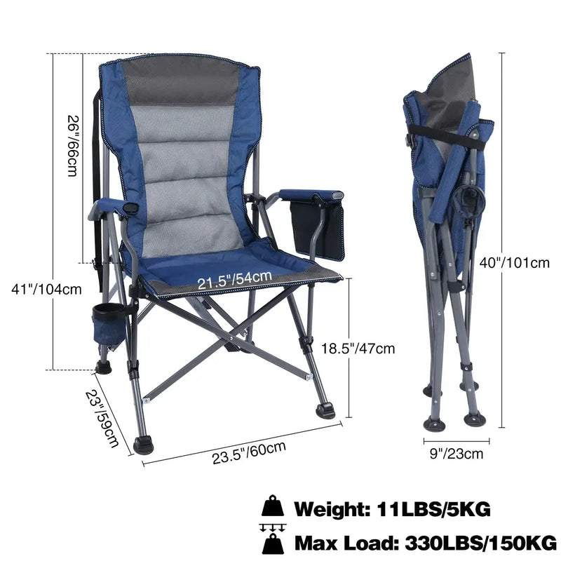 Load image into Gallery viewer, Heavy Duty Folding Camping Chair with High Back & Cup Holder