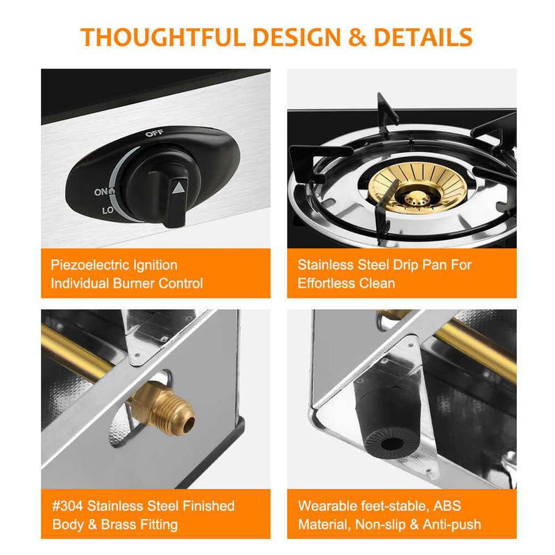 Load image into Gallery viewer, 9,500 BTU Propane Single Burner Camp Stoves with Auto Ignition