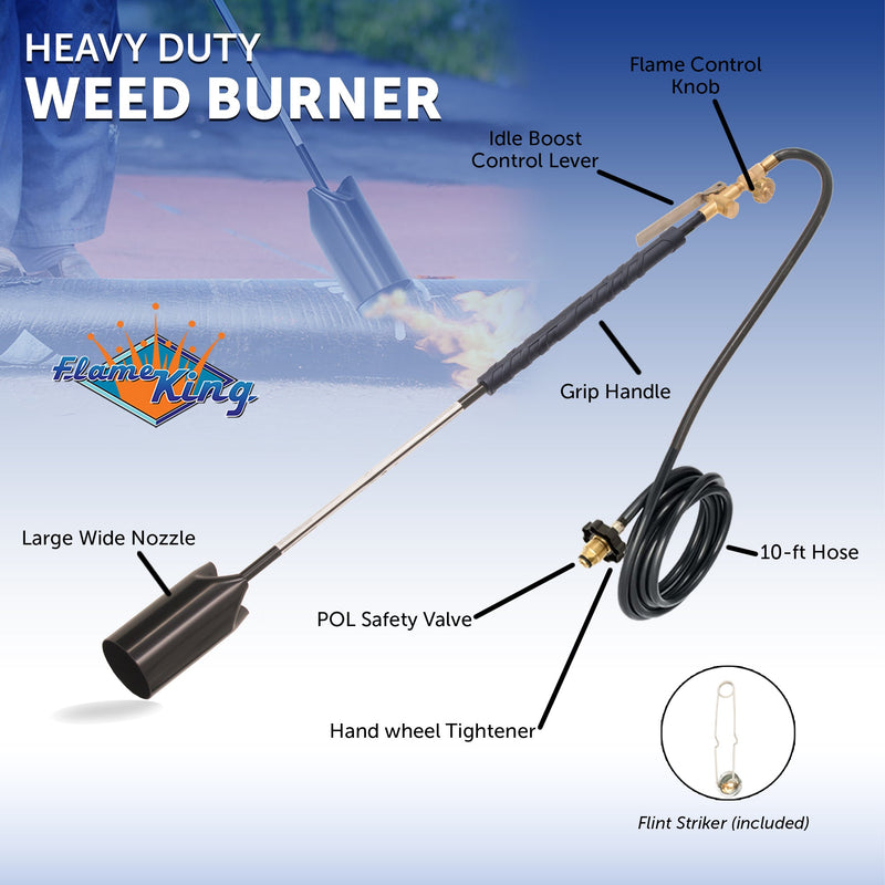 Load image into Gallery viewer, Flame King Heavy Duty Propane Torch Weed Burner 500,000 BTU with Flint Striker