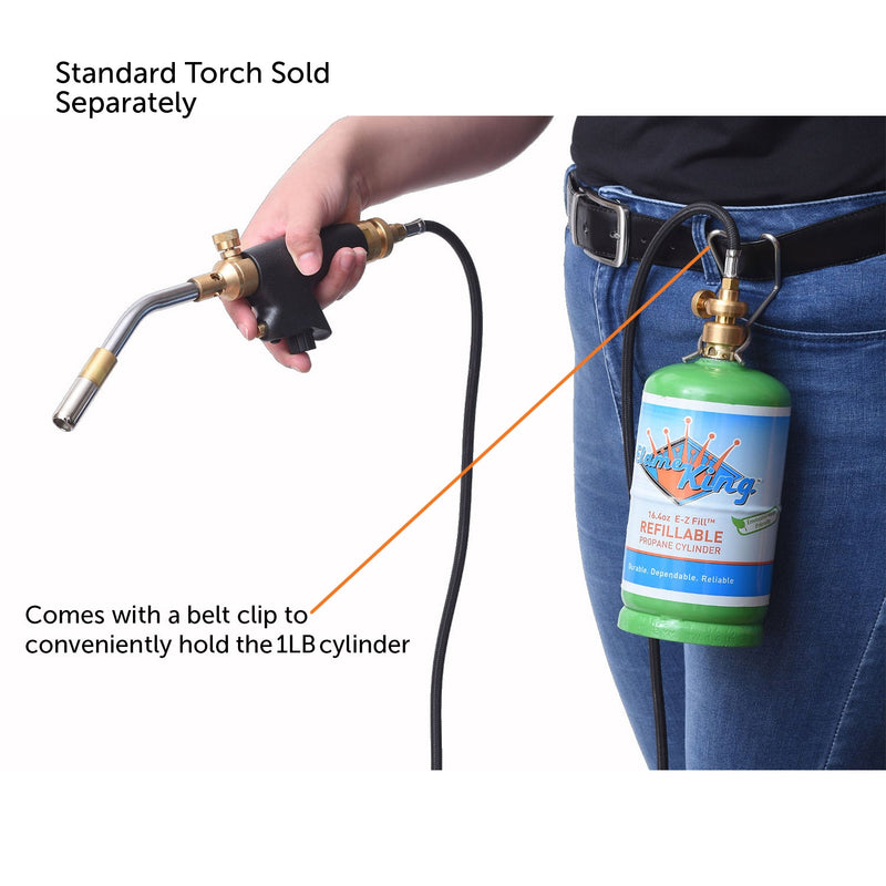 Load image into Gallery viewer, Flame King Flexible 5 FT Extension Hose For 1Lb Propane Tank Cylinder