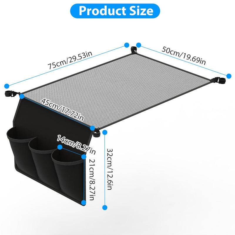 Load image into Gallery viewer, Hanging Storage Net for 35.43x23.62 Camping Table Under Table Folding Net Bag Tear-Resistant with 3 Side Pockets 4 Corner Clips for Camping Hiking Fis