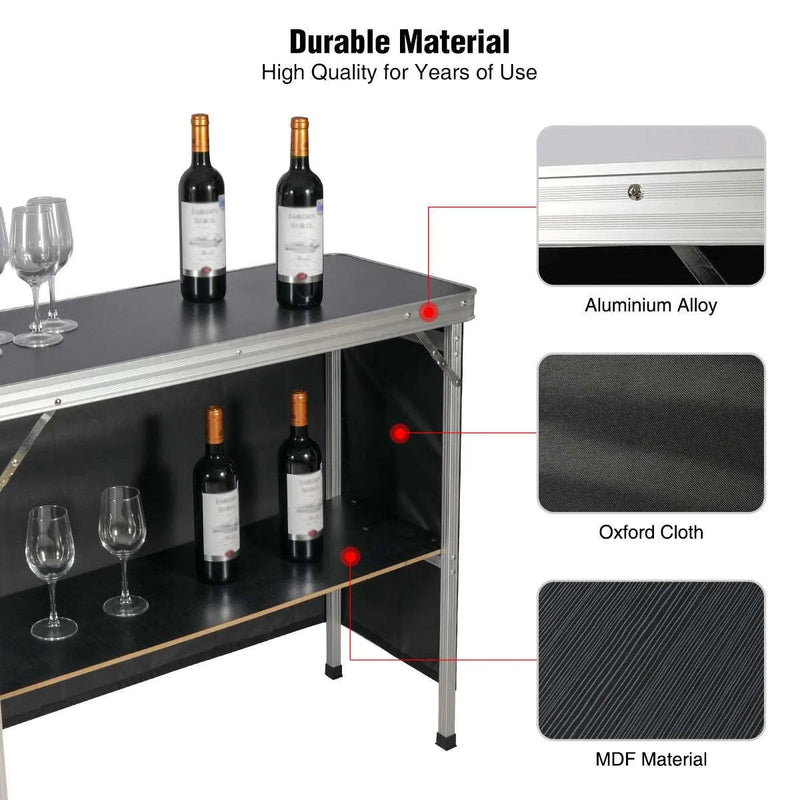 Load image into Gallery viewer, Portable Bar Table for Events with Double Layer