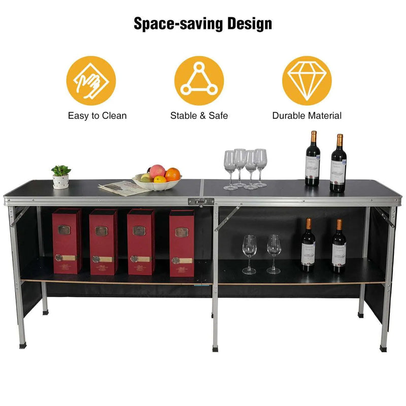 Load image into Gallery viewer, Portable Bar Table for Events with Double Layer