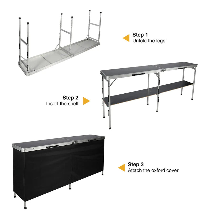 Load image into Gallery viewer, Portable Bar Table for Events with Double Layer