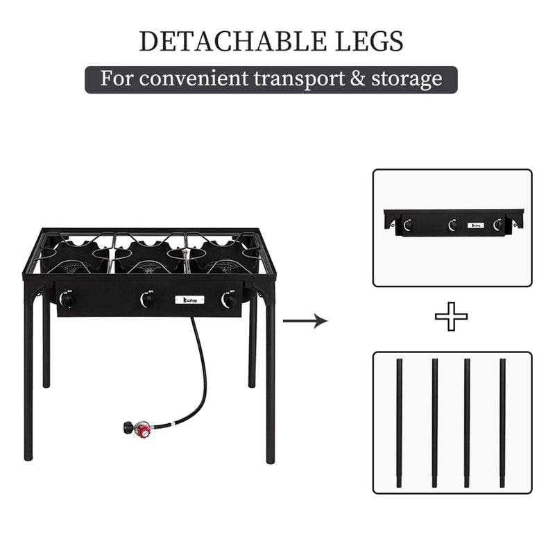 Load image into Gallery viewer, 225,000 BTU Outdoor Propane Camp Stove β 3 Burner Cooker