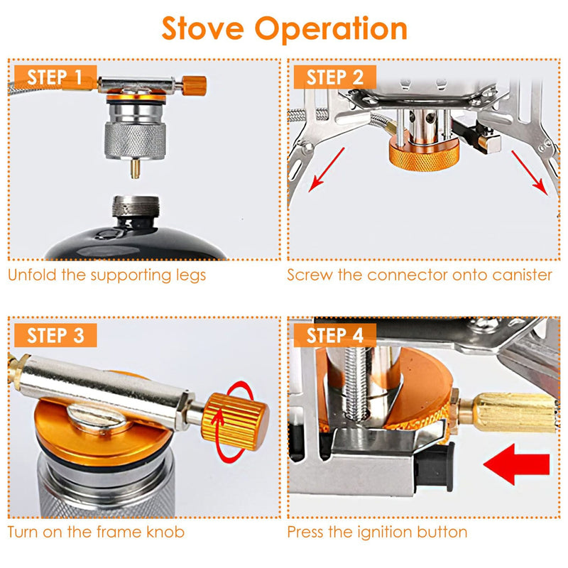 Load image into Gallery viewer, Portable 4000W Foldable Camping Stove with Ignition & Carry Case