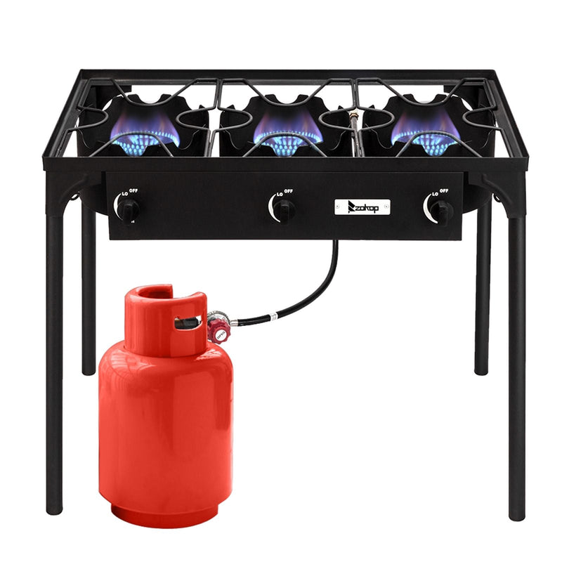 Load image into Gallery viewer, 225,000 BTU Outdoor Propane Camp Stove β 3 Burner Cooker
