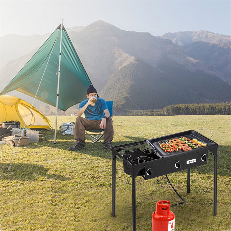Load image into Gallery viewer, 225,000 BTU Outdoor Propane Camp Stove β 3 Burner Cooker