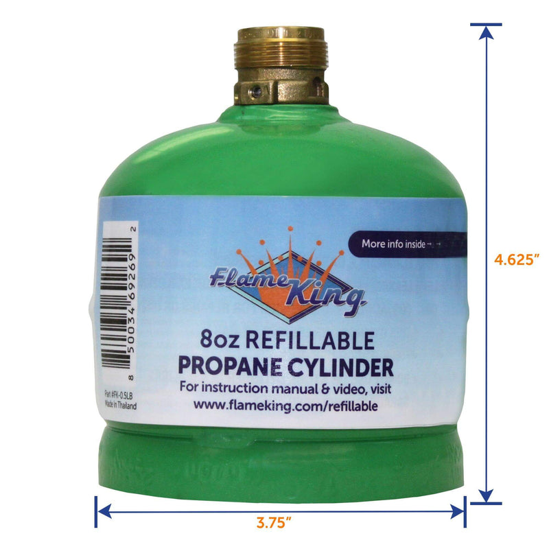 Load image into Gallery viewer, Flame King 2 Packs Eco Friendly Sustainable 8oz 1/2lb Refillable Propane Tank LP Cylinder
