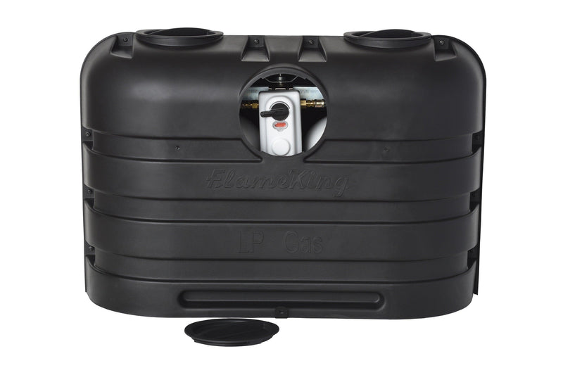 Load image into Gallery viewer, Flame King Dual 20LB LP Propane Tank Light Plastic Heavy Duty Cover RV Trailer Black