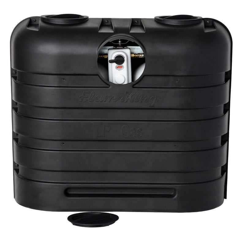 Load image into Gallery viewer, Flame King Dual 30LB LP Propane Tank Light Plastic Heavy Duty Cover RV Trailer Black