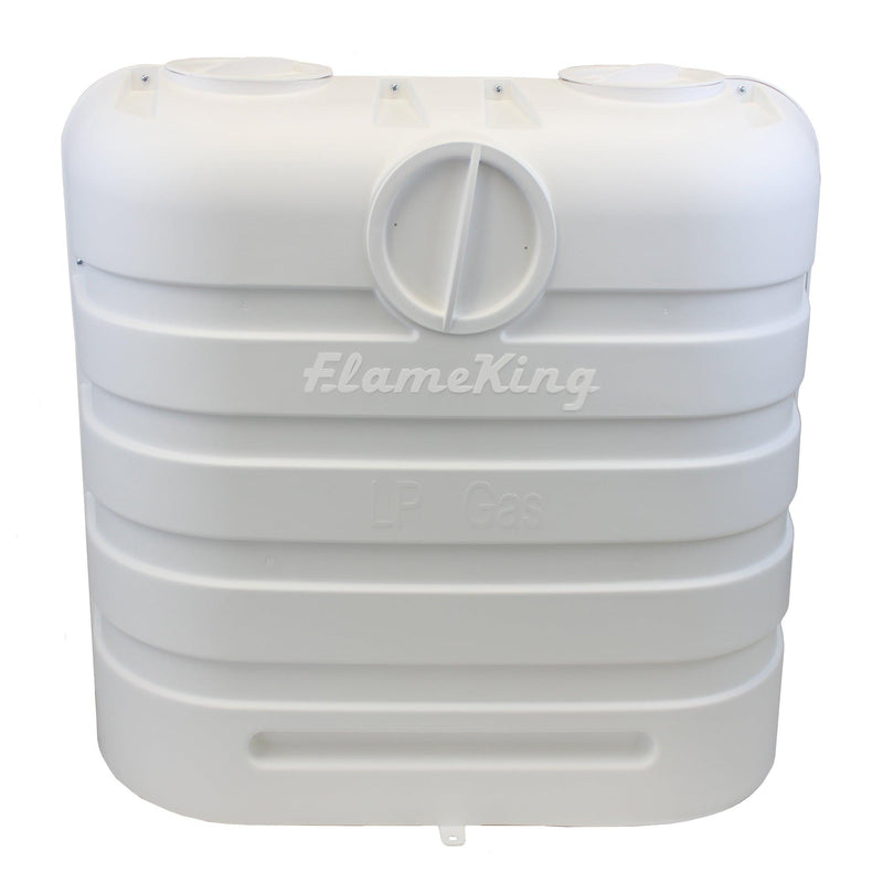Load image into Gallery viewer, Flame King Dual 30LB LP Propane Tank Light Plastic Heavy Duty Cover RV Trailer White